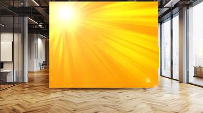 Sun on orange background  Wall mural