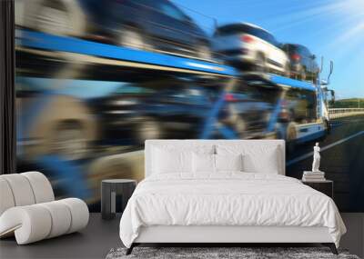 Truck for car transport  Wall mural