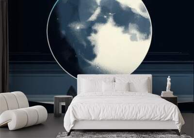 Moonlit Silhouettes Under Starry Skies Wall mural