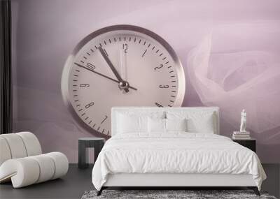 New Year clock moments before midnight. Wall mural