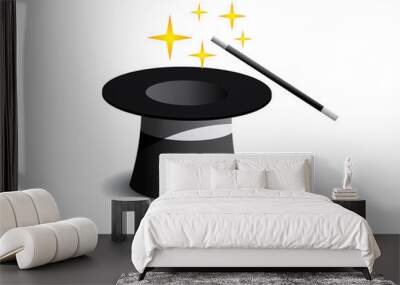 Vector magic hat isolated in white background Wall mural