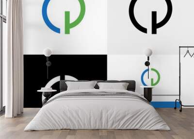 c letter sign icon white and ... Wall mural