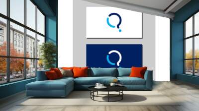 q letter sign icon white and ... Wall mural