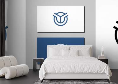 u letter sign icon white and ... Wall mural