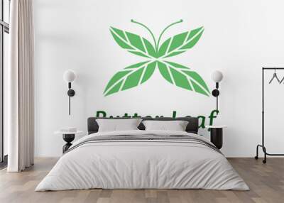 Butterfly and leaf combination logo Wall mural