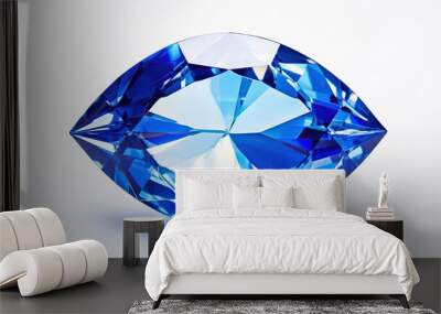 Close blue diamond jewelry isolated background. AI generated image Wall mural