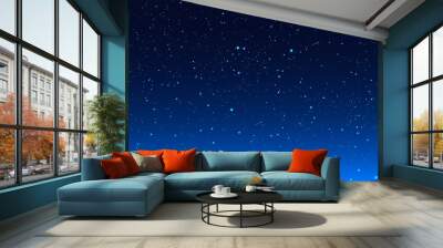 Bright stars in blue dark night sky Wall mural