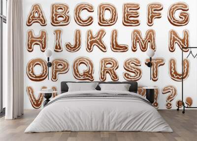 Gingerbread alphabet. Baking letters Wall mural