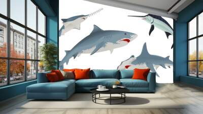 Set Fish sea animal Wall mural