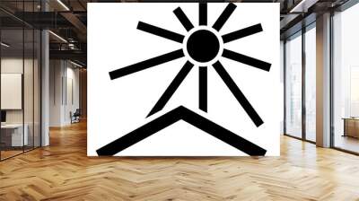 Shipping sign protect from solar radiation packaging symbol. Keep away from sunlight Wall mural