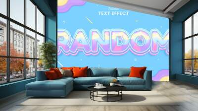 decorative abstract random color editable text effect vector design Wall mural