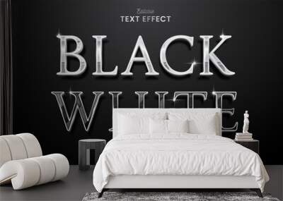 decorative black and white editable text effect vector design Wall mural