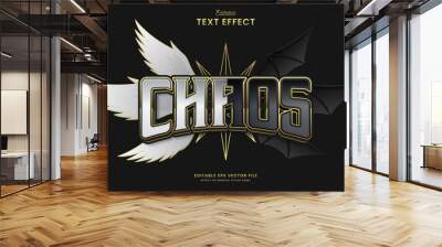 decorative chaos wings editable text effect vector design Wall mural