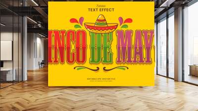 decorative cinco de mayo editable text effect vector design Wall mural