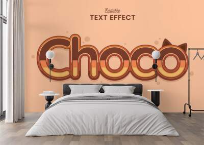 decorative cute choco editable text effect vector design Wall mural