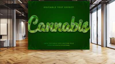 decorative editable cannabis text effect vector design Wall mural