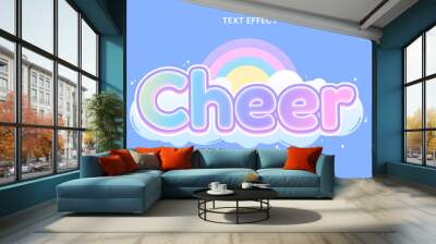 decorative editable cute rainbow text effect vector design Wall mural