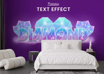 decorative editable diamond text effect vector design Wall mural