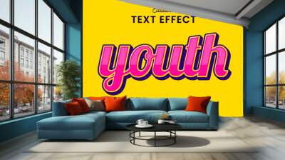 decorative editable youth text effect vector design Wall mural