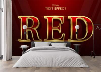 decorative elegant red editable text effect vector design Wall mural