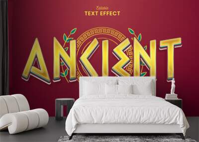 decorative golden ancient editable text effect vector design Wall mural