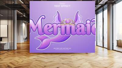 decorative siren mermaid editable text effect vector design Wall mural