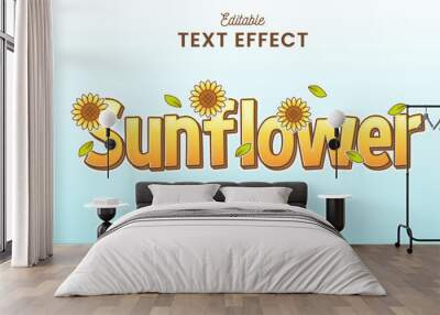 decorative sunflower editable text effect vector design Wall mural