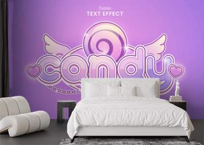 decorative sweet candy editable text effect vector design Wall mural