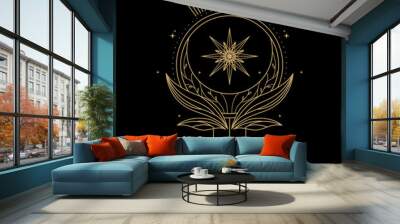 mysterious golden magical circle vector design Wall mural