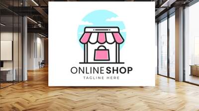 simple online shop logo concept Wall mural