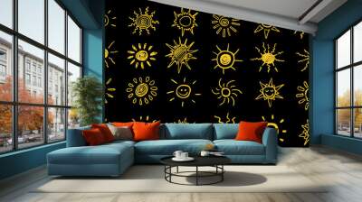 sun icons Wall mural