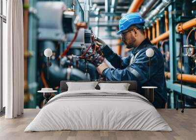 Industrial engineers working on industrial HVAC systems Wall mural