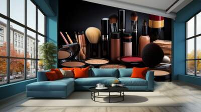 Make up professional cosmetics background Wall mural