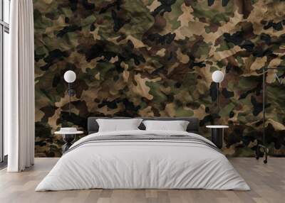 military camouflage background Green and brown military camouflage pattern Wall mural