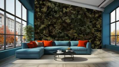 military camouflage background Green and brown military camouflage pattern Wall mural