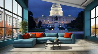 U.S. Capitol Buiding at night - Washington D.C. United States of America Wall mural