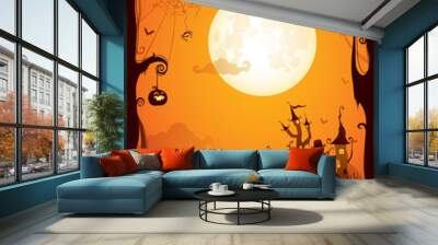 Halloween border for design Wall mural