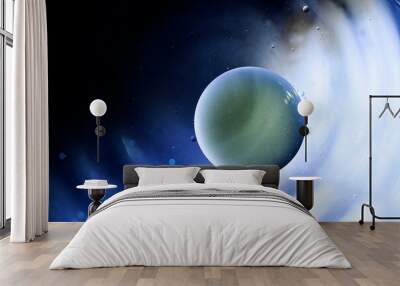 A world of bright and beautiful colors that give the appearance of outer space for wallpapers and graphic resources Wall mural