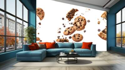 Cookie explosion isolated on a transparent background
 Wall mural