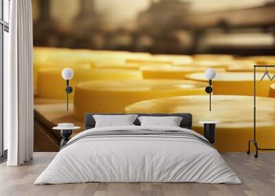 a photo of high quality and expensive yellow cheese Wall mural