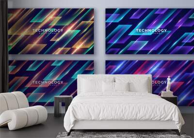 Abstract sporty and futuristic vector background collection. Wall mural