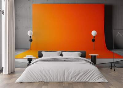 Orange seamless backdrop for photography. Perfect for product photography, portraits, and more. Wall mural