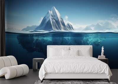 photo of an iceberg on the edge of the ocean. generative AI Wall mural