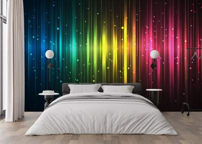 Bright Rainbow Lines Abstract Background Wall mural