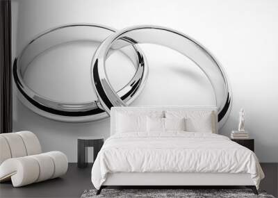 3d render of silver wedding rings Wall mural