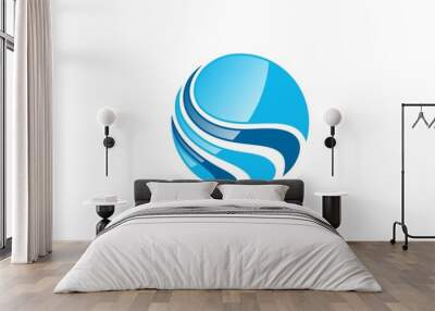 globe,water,sphere,wing,logo,wind,air,circle,wave,splash Wall mural