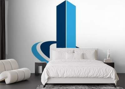 logo symbol icon real estate and rise buildings property vectors Wall mural