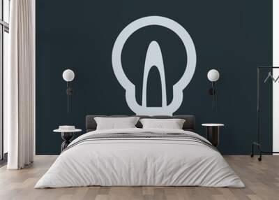 Bulb vector icon Wall mural