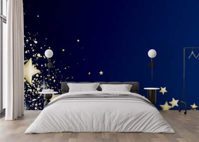 Blue and gold banner Wall mural