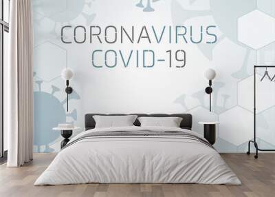 Covid 19 science illustration - coronavirus sars cov 2 - sleek blue design Wall mural